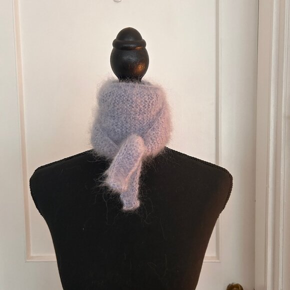 Brand New Handmade Sky Blue Mohair Sophie Scarf in Large - Picture 2 of 13